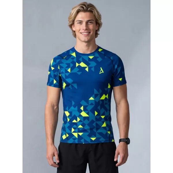  Férfi funkcionális tömörítés T -piró prémium ALTISPORT VOJ/ALM108TR04 NAVY-NEON SÁRGA 