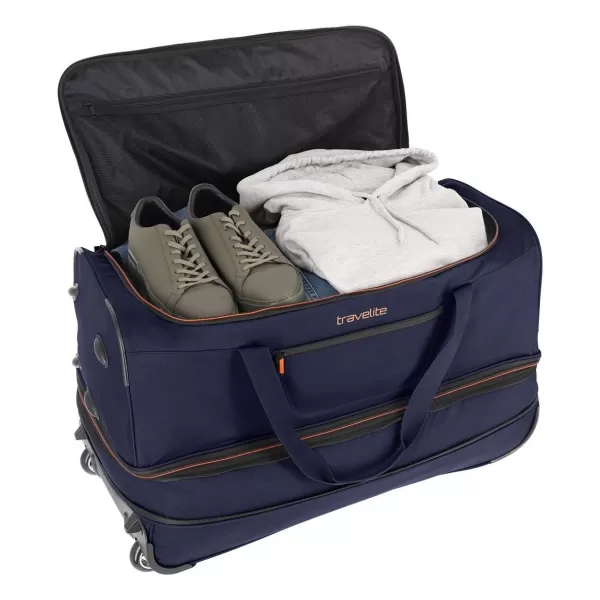  Táska TRAVELITE BASICS WHEELED DUFFLE L SÖTÉTKÉK/NARANCS 