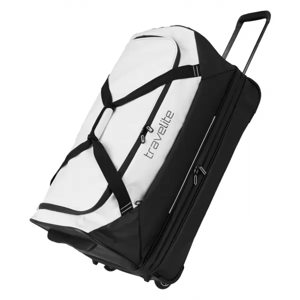  Táska TRAVELITE BASICS WHEELED DUFFLE EXP. FEKETE/FEHÉR 