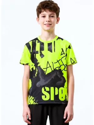 Gyermekfunkciós T -piró prémium ALTISPORT VOJ/ALK076TR01 FEKETE/FLUO SÁRGA