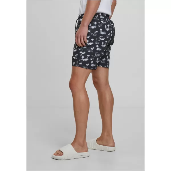 Fürdési rövidnadrág URBAN CLASSICS TB2679 FEKETE/FEHÉR 