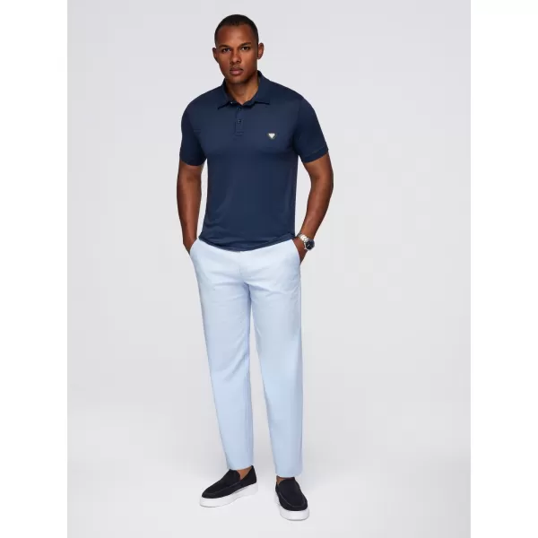  Mens t -phirt gallérral OMBRE OM-POSS-0150 SÖTÉTKÉK 