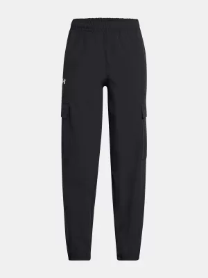 Lány sportnadrág UNDER ARMOUR UA RIVAL WOVEN CARGO PANTS 1386527-001 FEKETE
