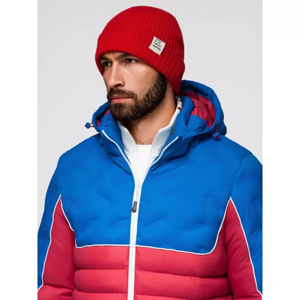  Kabát OMBRE OM-JALP-0206 KÉK ÉS PIROS 