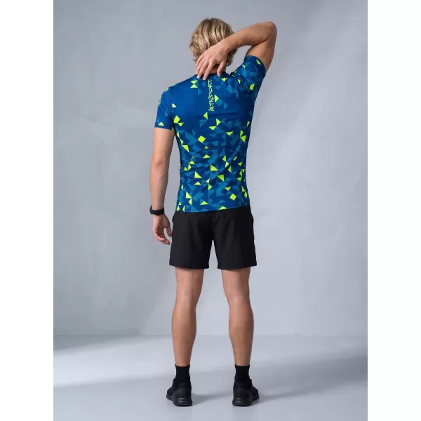  Férfi funkcionális tömörítés T -piró prémium ALTISPORT VOJ/ALM108TR04 NAVY-NEON SÁRGA 
