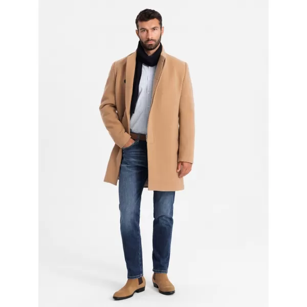  Férfi kabát OMBRE OM-COWC-0141 VILÁGOSBARNA 