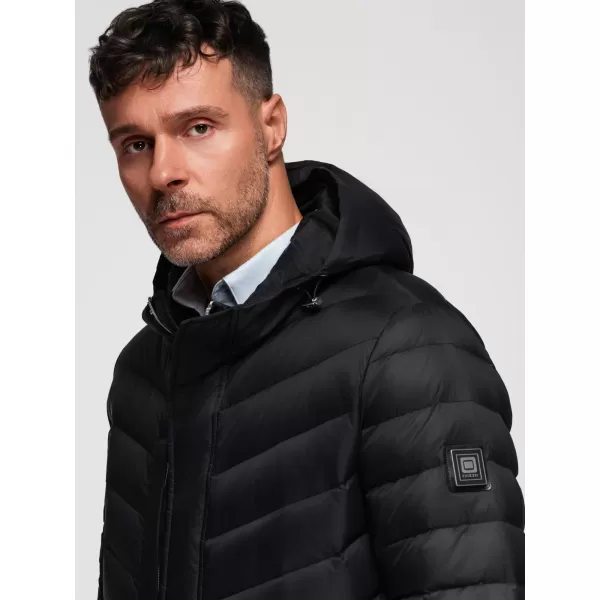  Kabát OMBRE OM-JALJ-0266 FEKETE 
