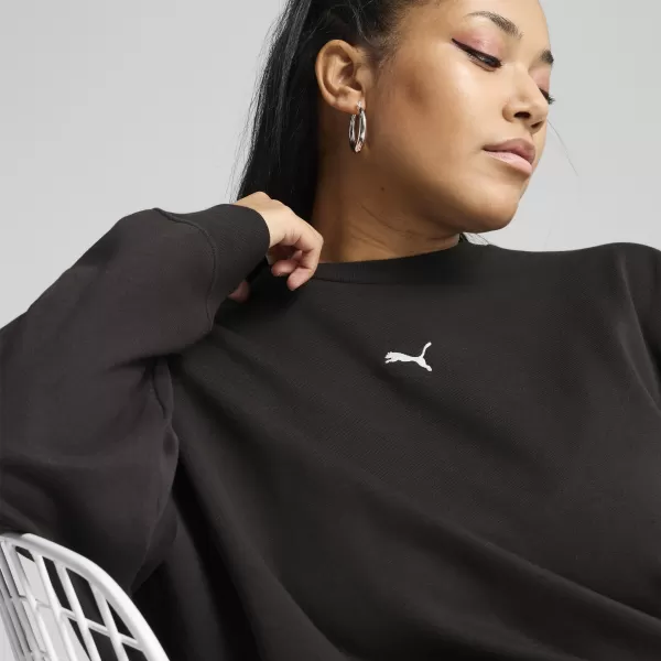  Női pulóver PUMA ESS OVERSIZED CREW FL 68540001 PUMA FEKETE 