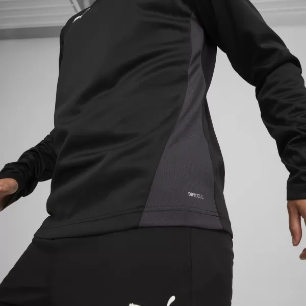  Ing PUMA TEAMGOAL TRAINING 1/4 ZIP TO 658629_03 PUMA FEKETE/FEHÉR/SÖTÉTSZÜRKE 