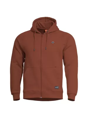 Pulóver PENTAGON PHAETON HOOD ZIP SWEATER K09021 BARNA VÖRÖS