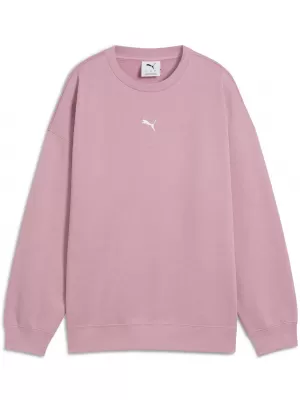 Női pulóver PUMA ESS OVERSIZED CREW FL 68540065 KIEGYENSÚLYOZOTT RÓZSASZÍN