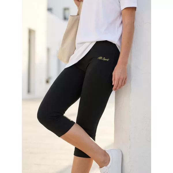  3/4-es női leggings ALTISPORT DAYIA FEKETE 