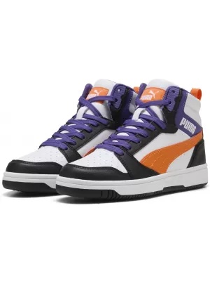 Bébi cipő PUMA REBOUND V6 MID JR 39383134 PUMA FEHÉR/NARANCSSÁRGA GLO/FEKETE