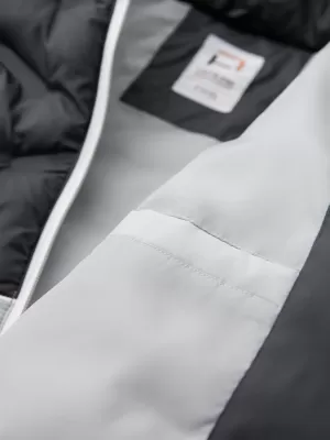 Kabát OMBRE OM-JALP-0206 GRAFIT ÉS FEHÉR