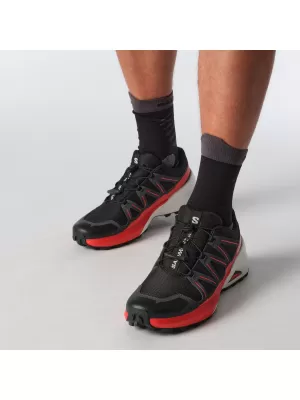 Férfi cipők SALOMON SPEEDCROSS PEAK FEKETE/ASZFALT/TŰZPIROS