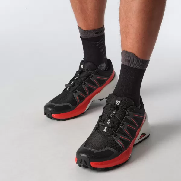  Férfi cipők SALOMON SPEEDCROSS PEAK FEKETE/ASZFALT/TŰZPIROS 