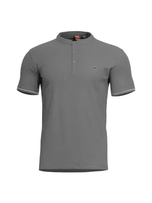 póló PENTAGON LEVANTES HENLEY T-SHIRT STRIPES K09025 FARKAS/SZÜRKE