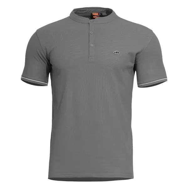  póló PENTAGON LEVANTES HENLEY T-SHIRT STRIPES K09025 FARKAS/SZÜRKE 