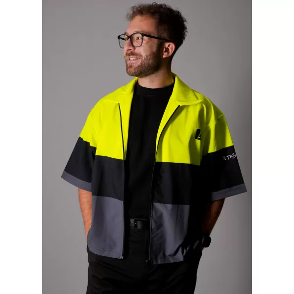  Prémium férfi ing ALTISPORT VOJ/ALM051KOS01 NEON SÁRGA/SZÜRKE 