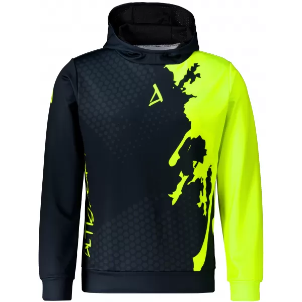  Férfi funkcionális pulóver prémium ALTISPORT VOJ/ALM112MI01 FEKETE-FLUO SÁRGA 