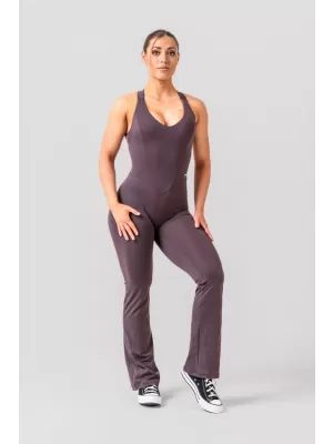 Formázó, kiszélesedő jumpsuit OWN THE GYM 397 BROWN Nebbia