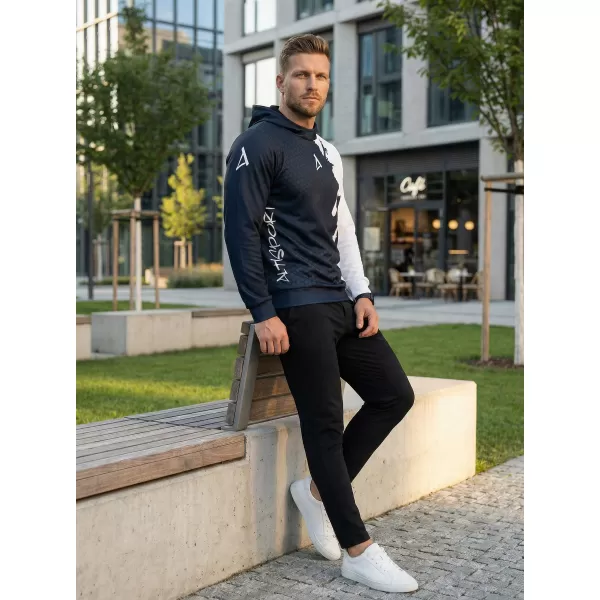  Férfi funkcionális pulóver prémium ALTISPORT VOJ/ALM112MI01 FEKETE-FEHÉR 