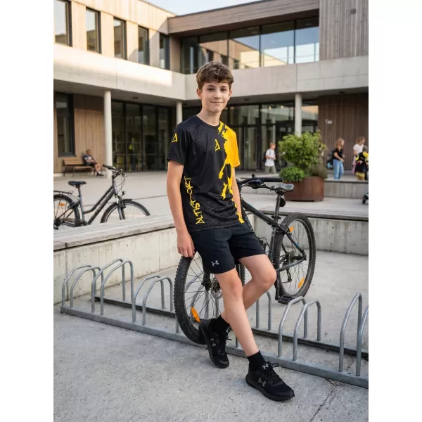  Gyermekfunkciós T -piró prémium ALTISPORT VOJ/ALM112TR01 FEKETE-FLUO NARANCS 