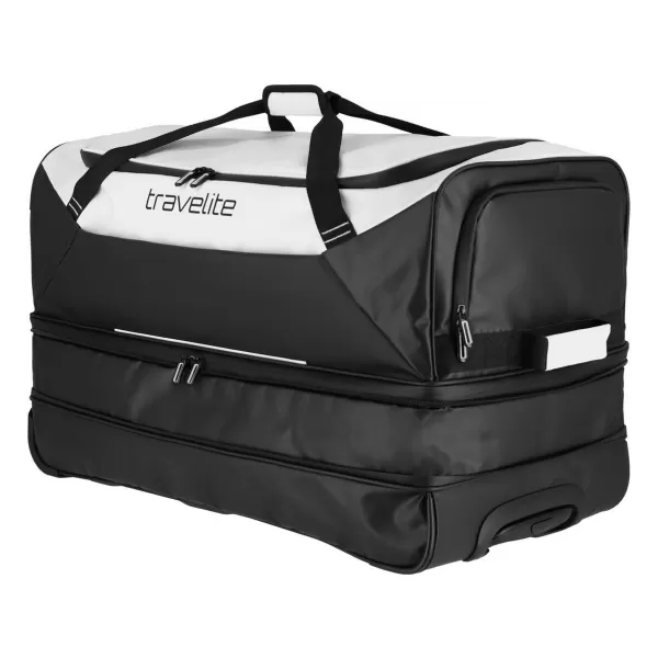  Táska TRAVELITE BASICS WHEELED DUFFLE EXP. FEKETE/FEHÉR 