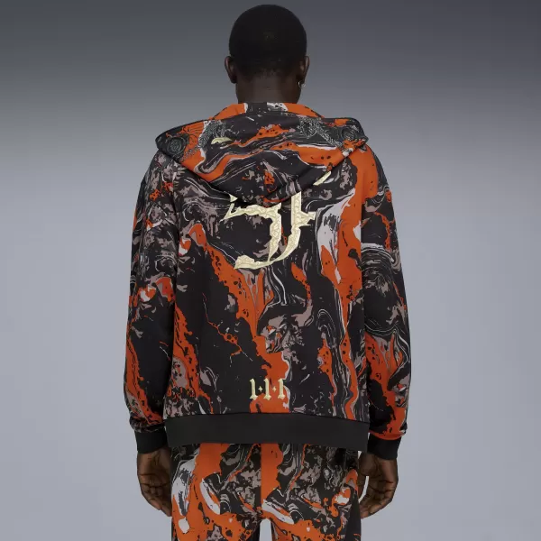 Férfi pulóver PUMA LAFRANCE HEEM ERA FULL ZIP 63247101 NARANCSSÁRGA GLO/AOP 