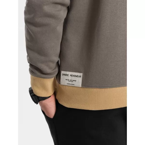  Férfi pulóver OMBRE B1673 KHAKI 