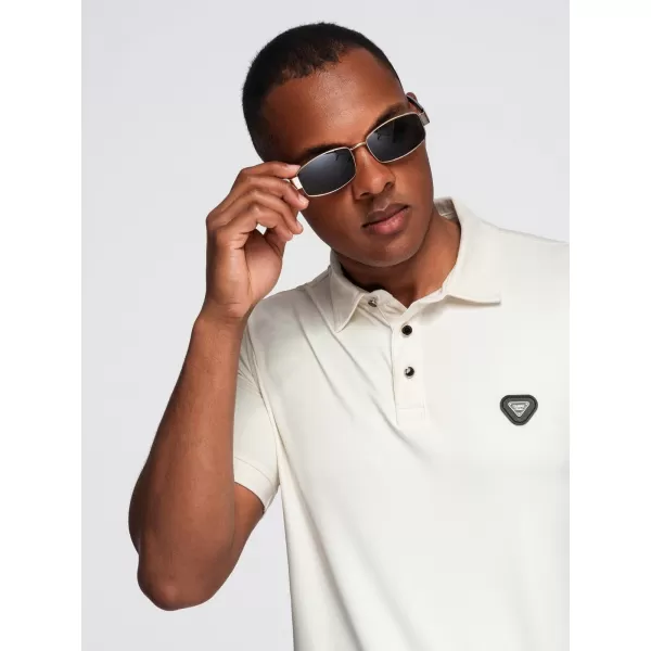  Mens t -phirt gallérral OMBRE OM-POSS-0150 KRÉM 