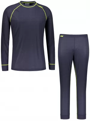Férfi termoszett ALTISPORT GAIN SÖTÉTSZÜRKE/LIME