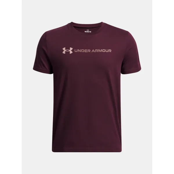  Fiú póló UNDER ARMOUR UA B LOGO WORDMARK SS 1389963-600 PIROS 