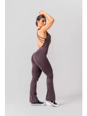 Formázó, kiszélesedő jumpsuit OWN THE GYM 397 BROWN Nebbia