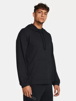 Férfi pulóver UNDER ARMOUR UA RIVAL WAFFLE HOODIE 1383108-001 FEKETE
