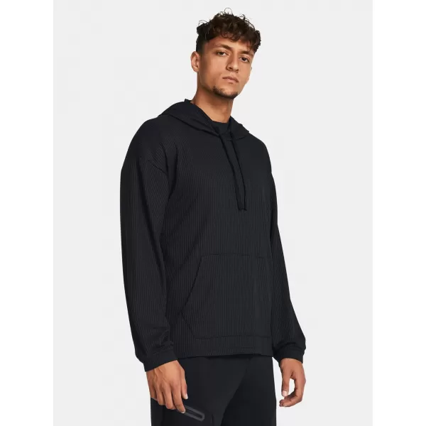 Férfi pulóver UNDER ARMOUR UA RIVAL WAFFLE HOODIE 1383108-001 FEKETE 