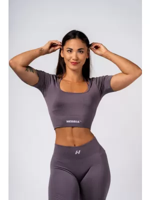Varrat nélküli formázó felső FLOW SEAMLESS 499 DARK GREY Nebbia