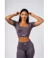 Varrat nélküli formázó felső FLOW SEAMLESS 499 DARK GREY Nebbia