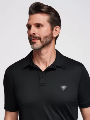 Mens t -phirt gallérral OMBRE OM-POSS-0150 FEKETE