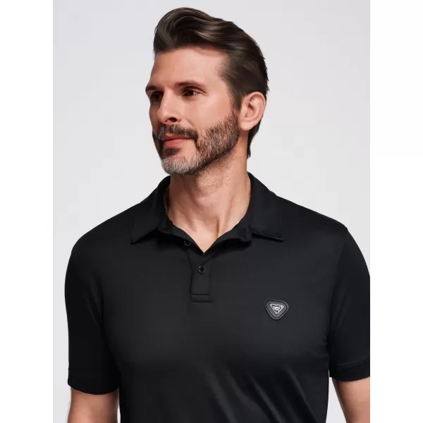  Mens t -phirt gallérral OMBRE OM-POSS-0150 FEKETE 