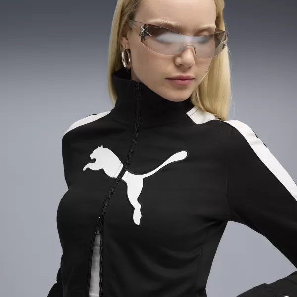  Dámská mikina PUMA FUTURE PUMA ARCHIVE T7 SLIM CROPPED TRACK JACKET 63212301 PUMA BLACK/PUMA WHITE 