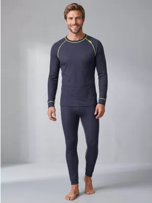 Férfi termoszett ALTISPORT GAIN SÖTÉTSZÜRKE/LIME