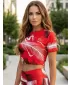 Női prémium crop top ALTISPORT VOJ/ALW001TR07 PIROS