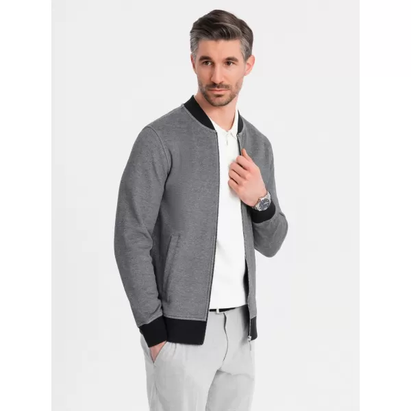  Férfi pulóver OMBRE OM-SSZP-0210 FEKETE 
