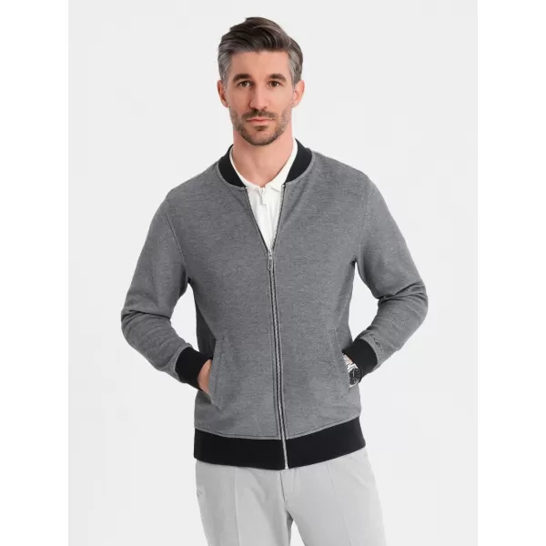  Férfi pulóver OMBRE OM-SSZP-0210 FEKETE 