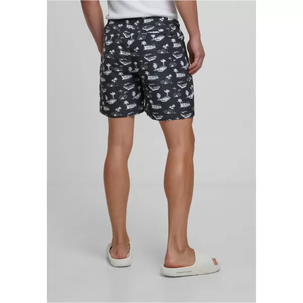  Fürdési rövidnadrág URBAN CLASSICS TB2679 FEKETE/FEHÉR 