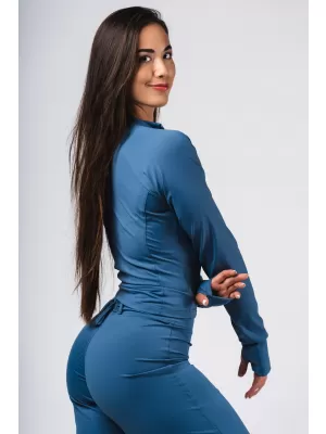 Deni x Fitness torna felső 314 BLUE Nebbia cipzárral