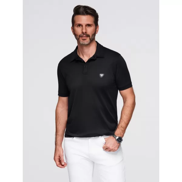  Mens t -phirt gallérral OMBRE OM-POSS-0150 FEKETE 