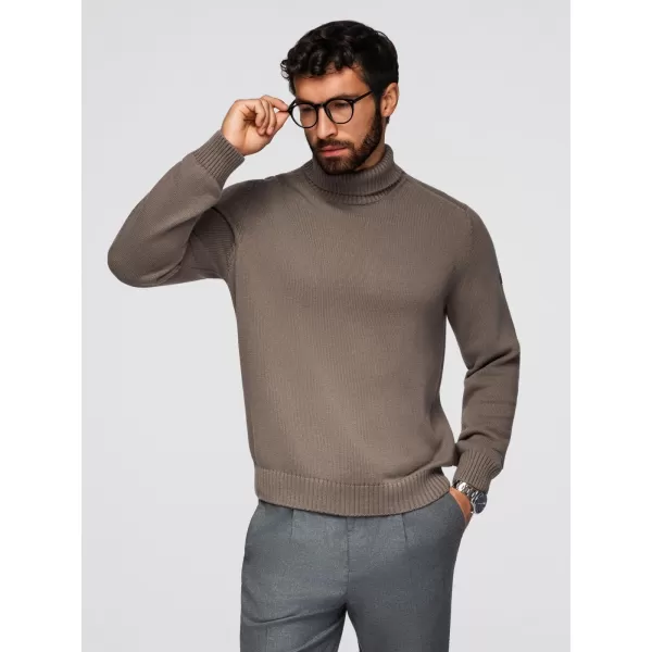  Férfi pulóver OMBRE OM-SWTN-0163 SZÜRKEBARNA 