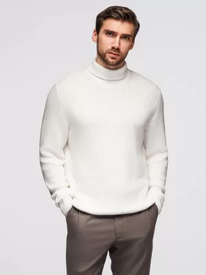 Férfi pulóver OMBRE OM-SWTN-0162 FEHÉR